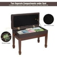 thumbnail image 6 of REDCAMP Duet Piano Bench with Storage,Adjustable Heavy Duty Wooden Double Keyboard Piano Bench Seat with PU Leather Cushion, Brown, 6 of 9