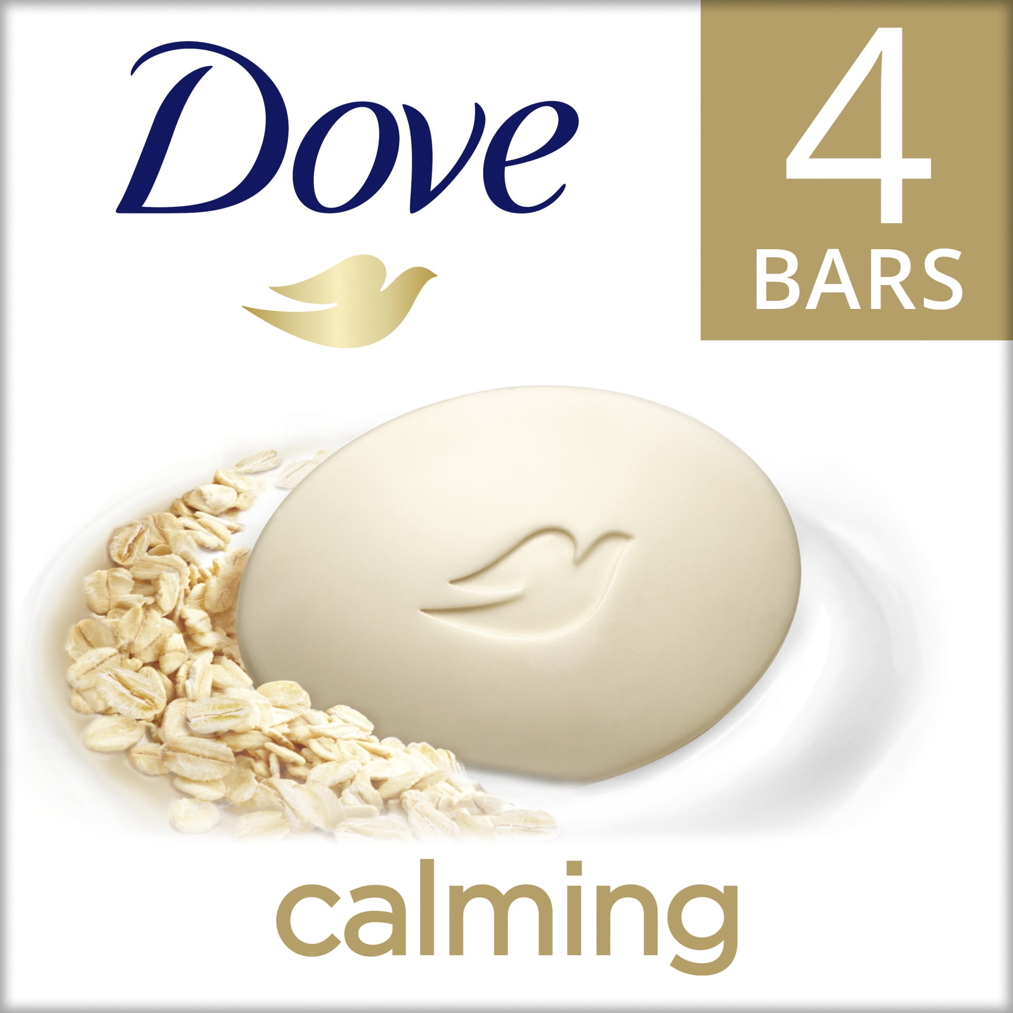 Dove Beauty Bar Calming Oatmeal and Rice Milk Scent, 3.75 Oz., 4 Pack