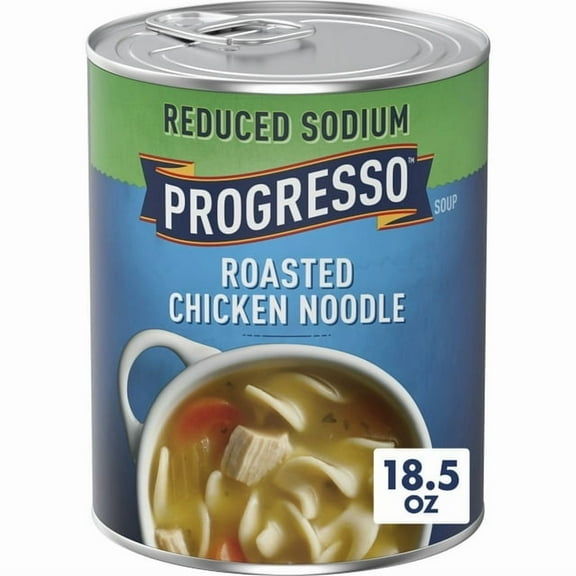 Progresso Reduced Sodium Canned Soup Roasted Chicken Noodle Soup 18.5 oz (Pack of 5)