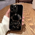 thumbnail image 4 of Compatible with iPhone 14 Pro Max Electroplated Case Women Girls Plating Astronaut Hidden Stand Case Camera Lens Protection Soft Silicone Case for iPhone 14 Pro Max 5g 6.7 inch (Black), 4 of 9