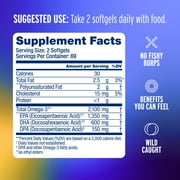 OceanBlue Omega-3 2100 Fish Oil, 60 Count, Triple Strength, Burpless, 30 Servings, Cardiovascular Support, Gluten-Free, Lactose-Free, No Mercury