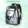 thumbnail image 4 of AGSDON Clear Backpack, Heavy Duty Transparent Bookbag, See Through PVC Backpacks for Men - Black, 4 of 8