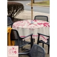 thumbnail image 4 of Outdoor Tablecloth with Umbrella Hole and Zipper, Valentine's Day Square Table Cloth 54x54 Inch Waterproof Tablecloth, Pink Bows Romantic Love Heart Vintage Plaid Picnic Table Cover for Patio Camping, 4 of 7
