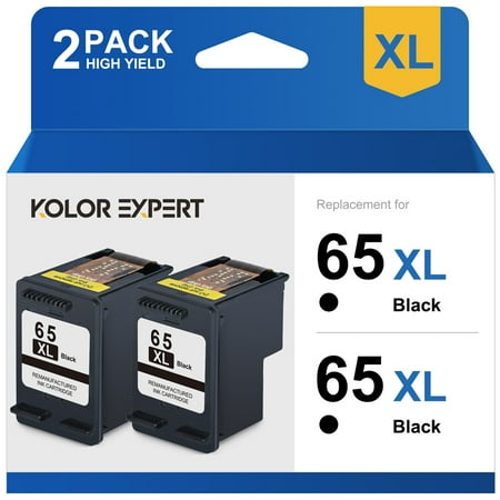 65 black Ink Cartridge for HP ink 65 XL 65XL for DeskJet 3752 3772 3755 Envy 5055 5010 5020 Printer (2-Black)