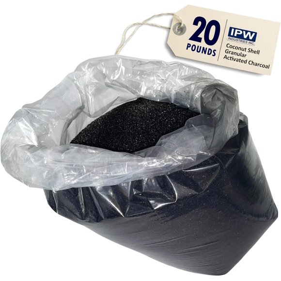 IPW Industries, Inc. - Bulk Activated Carbon - Coconut Shell Granular Activated Charcoal (GAC) for Water Filtration and Replacement Media (20lbs.)