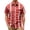 Red, variant on Men’s Vintage USA Flag Print Short Sleeve Button Down Shirt, Regular Fit Patriotic Casual Summer Beach Pocket Shirt White XXL