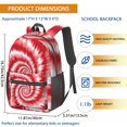 thumbnail image 3 of Red and White Tie Dye Pattern 17" School Backpacks for Teens,Waterproof Oxford Fabric,S-Shape Padded Straps for School,Travel,Hiking,Camping, 3 of 6