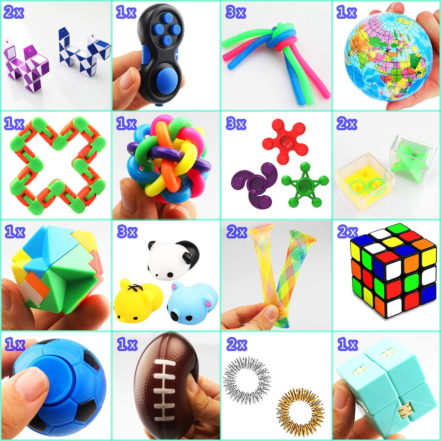 1-28Pack Fidget Toys Set Sensory Tools Bundle Stress Relief Hand Game Popit Toys 