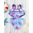thumbnail image 3 of Toddler Infant Girl One Piece Bathing Suits Sleeveless Mermaid Swimwear Doughnut Beach Wear, 3 of 5