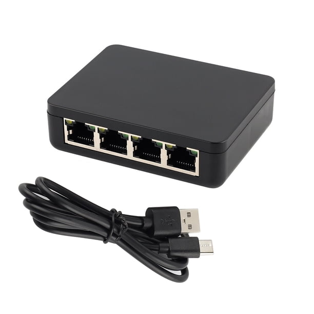 RJ45 Ethernet Splitter Adapter 1 to 4 Ports, 1000Mbps Speed, LED ...
