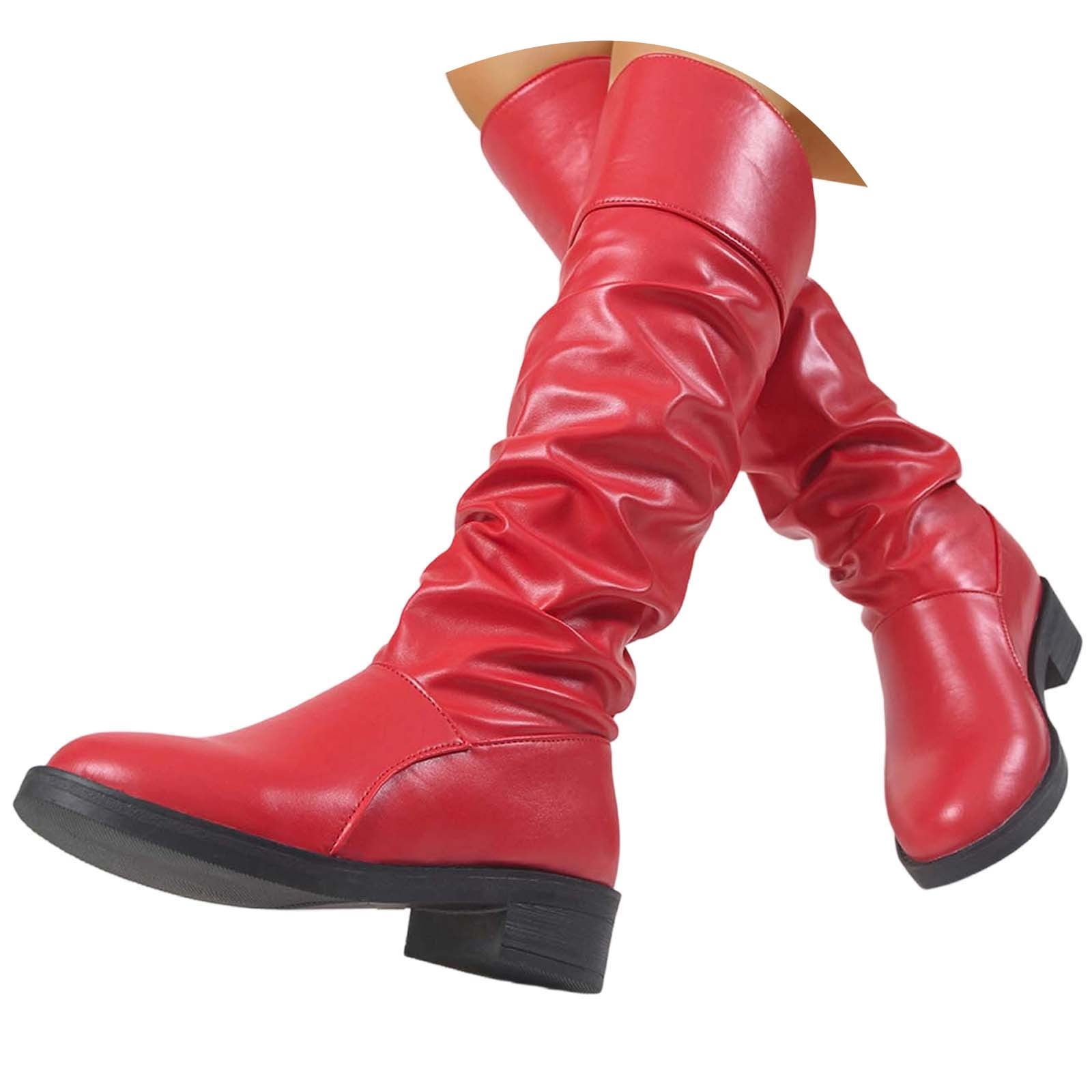 Aihuaihua Cowboy Boots for Women Wide Width Boot Leather Boots Mid