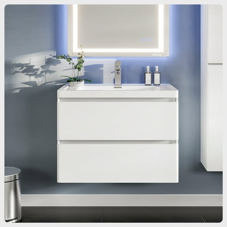 Eviva Victoria 32" Glossy White Modern Bathroom Vanity