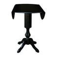 thumbnail image 4 of 42" Round Solid Wood Dual Drop Leaf Pedestal Table in Black - 42.3"H Bar Height by International Concepts, 4 of 10