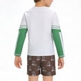 thumbnail image 4 of ATOGUTA Swim Set For Kids Rash Guard Swimsuit Long Sleeve Bathing Suit Sun Protection Swim Suits Size 1T-10, Brown, 4 of 5