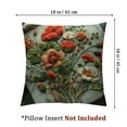 thumbnail image 4 of Fenyluxe Poppies Pillow Cover Watercolor Poppy Flower Floral Stem Nature Orange Red Green Decorative Throw Pillow Cases Indoor Square Cushion Covers  for Home Sofa Couch,Set of 2  White, 4 of 7