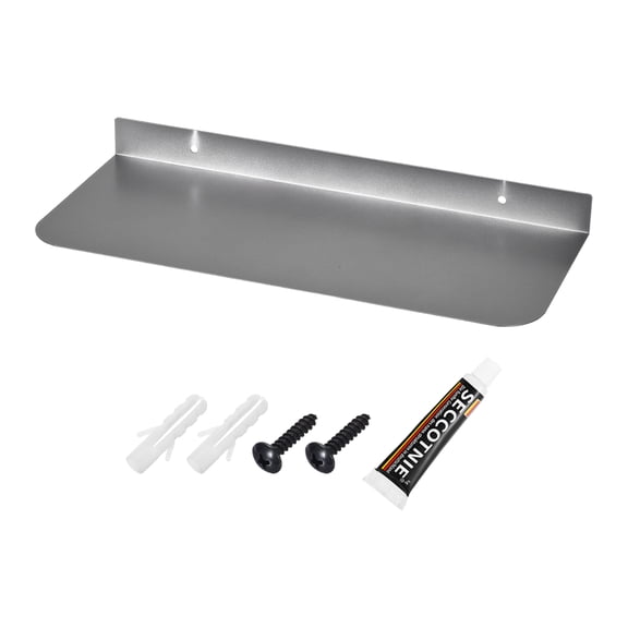 Uxcell Aluminum Shelves for Wall 12" Grey Floating Shelves Wall Mount Display Shelf Organizer for Bathroom
