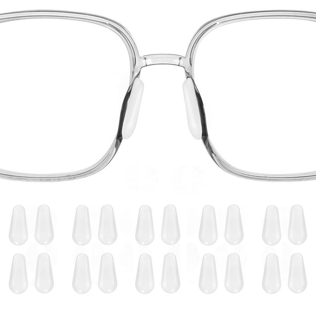 Uxcell 10 pares de almohadillas para gafas, agarres de nariz de vidrio de 1.8 mm, forma de lágrima, transparente