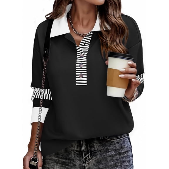 Zeagoo Fall Sweatshirts for Women Button Up Tops Henley V Neck Pullover Casual Comfy Shirts Fashion Clothes