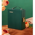 thumbnail image 3 of VigorPro Travel Portable Jewelry Box with Mirror, PU Leather Small Organizer for Rings, Earrings, Necklaces, Watches, Bracelets(Forest Green), 3 of 9