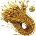 thumbnail image 1 of 1000pcs Christmas Ornament Hangers Snap Locking Ropes Christmas Ornament Precut String Hangers Fasteners Hanging Ropes Hang Tag Polyester Ropes Clothing Price Tag Hanging Ropes(Gold), 1 of 6
