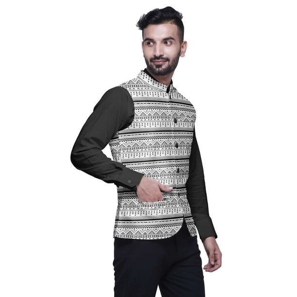 Casual Geometric Pocket Printing Mandarin Collar Outerwear Casual Geometric Pocket Printing Mandarin Collar Outerwear