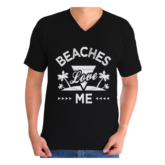 Awkward Styles Beaches Love Me V Neck T Shirt for Men Beach T Shirt Beach Outfit Summer Shirt Vacation Tshirt Vacay Vibes Shirt Beach Vibes T Shirt Summer Vacation Tshirt Summer Beach T-Shirt for Men