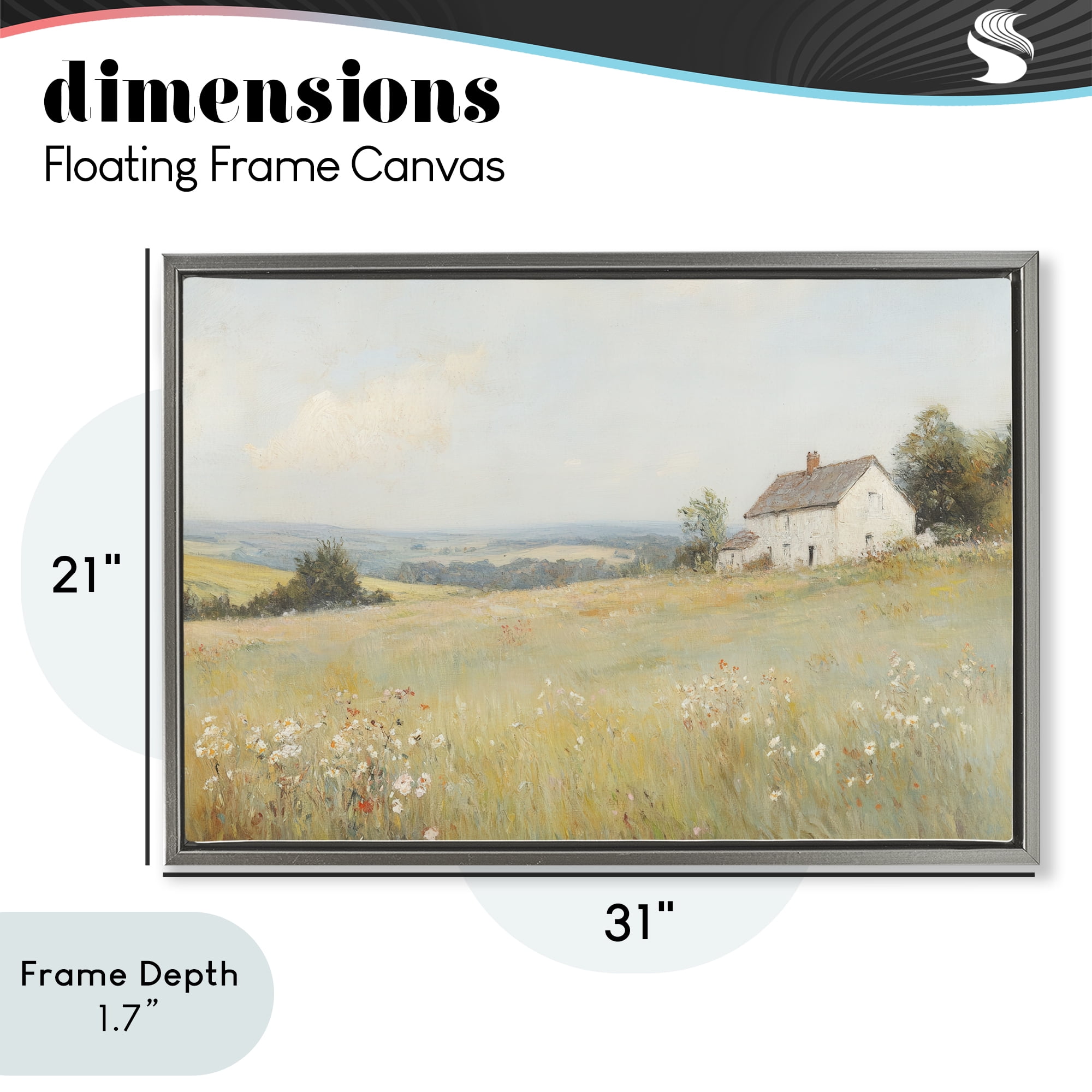 Stupell Industries Little House In The Prairie Gray Framed Floater Canvas Wall Art, design by Petal Prints Design