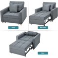thumbnail image 5 of Convertible Recliner, Modern 3-in-1 Multifunctional Folding Sofa Chair with Adjustable Backrest, Linen Upholstered Sofa Bed Sleeper Chair with Square Armrest and Legs, Light Gray, 5 of 7