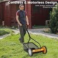 thumbnail image 4 of Ironmax Push Lawn Mower, Cordless 14” Manual Reel Mower, Adjustable Cutting Heights Orange + Black, 4 of 10