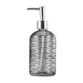 thumbnail image 2 of 450ML Textured Glass Lotion Dispenser, Large 450ML Glass Lotion Dispenser, Press Cosmetic Jar, Elegant Container for Bathroom Hand Soap Kitchen Liquid Refill, 2 of 6