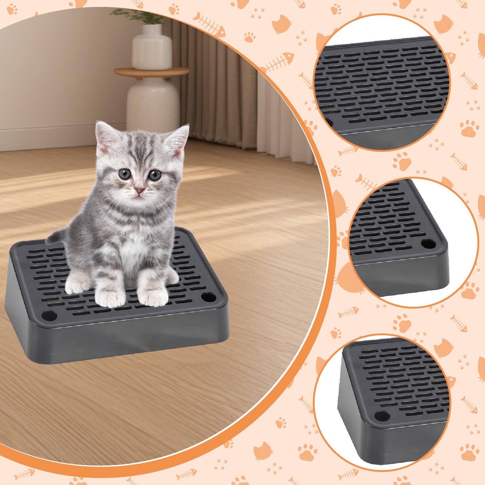 Serenable Footboard for Cat Litter Box Ramp Compact Pet Accessories Keep Room Tidy Easy Cleaning Bedroom Small Cat Litter Box Mat Stair
