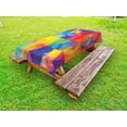thumbnail image 1 of Digital Outdoor Tablecloth, Abstract Colorful Image Mosaic Blurry Bee Hive Like Geometric Lined Image Artwork, Decorative Washable Fabric Picnic Tablecloth, 58 X 120 Inches, Multicolor, by Ambesonne, 1 of 2
