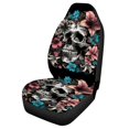 thumbnail image 5 of Uourmeti Floral Skull Car Seat Cover Durable Anti Wear Front Car Seat Cover, Long Time Use Personalized Compatible with Auto Vehicle Trucks, 5 of 6