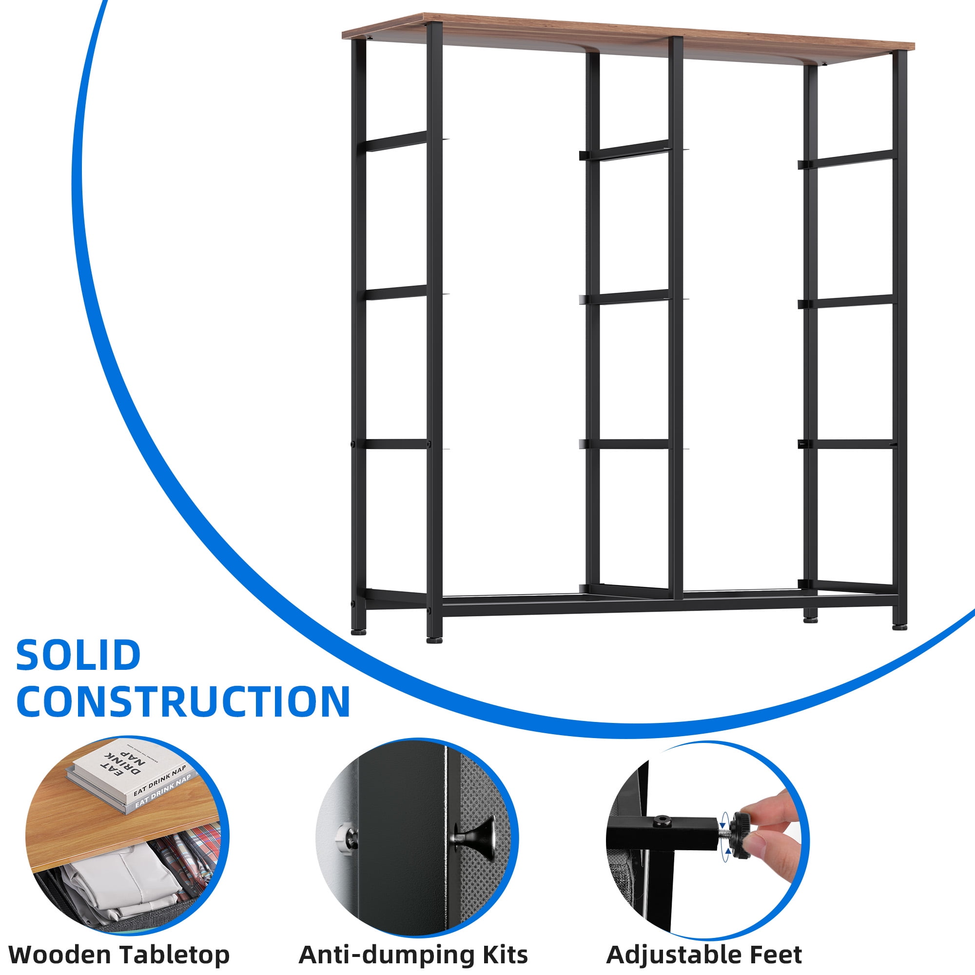 Uforic 8 Drawer dresser Grey Fabric Storage Tower Organizer Unit Durable Steel Frame for Living Rooms and Closets(Dark Gray)