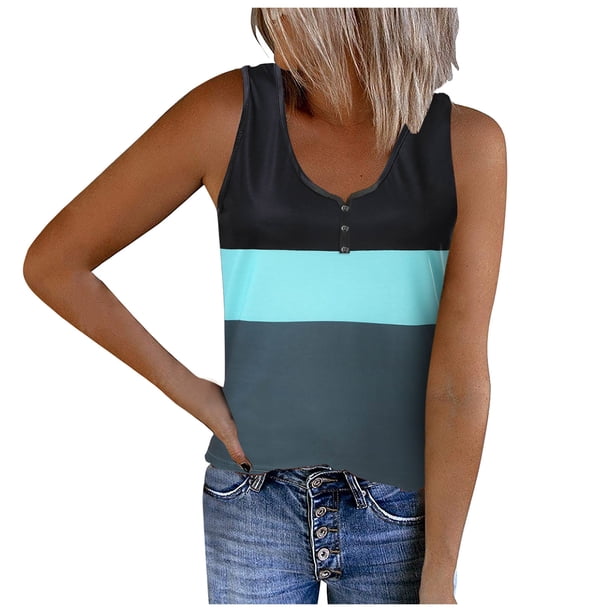Blusas sueltas con botones y cuello redondo para mujer Pompotops lopia995607