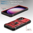 thumbnail image 2 of Casetego for Samsung Galaxy S23 FE Case,with Slide Camera Cover Protector [Military Grade 16ft. Drop Tested] Magnetic Ring Holder Kickstand Protective Phone Case,Red, 2 of 8