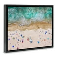 thumbnail image 3 of Stupell Industries Aerial View Busy Summer Beach Umbrellas People Swimming Photograph Jet Black Floating Framed Canvas Print Wall Art, Design by Jeff Poe Photography, 3 of 5
