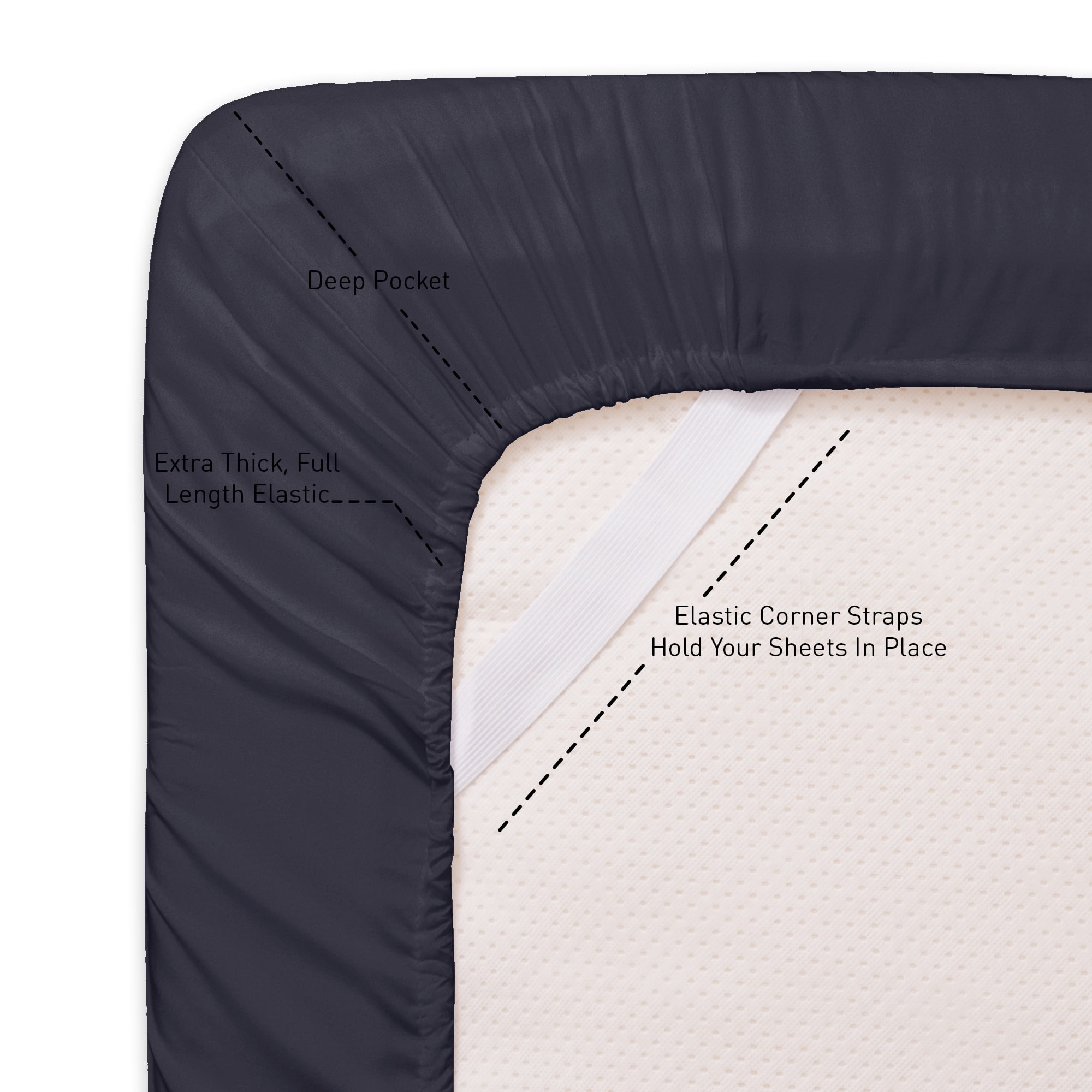 Sweet Home Collection 1800 Series Bed Sheets - Extra Soft Microfiber Deep Pocket Sheet Set - Navy, Twin XL