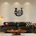 thumbnail image 5 of hulanddfd 21 Letters Iron Art Ornament, 10" Personalized Black Initials Metal Signs Wall Hanging Decoration for Living Room Porch Garden Indoor Outdoor Use U, 5 of 6