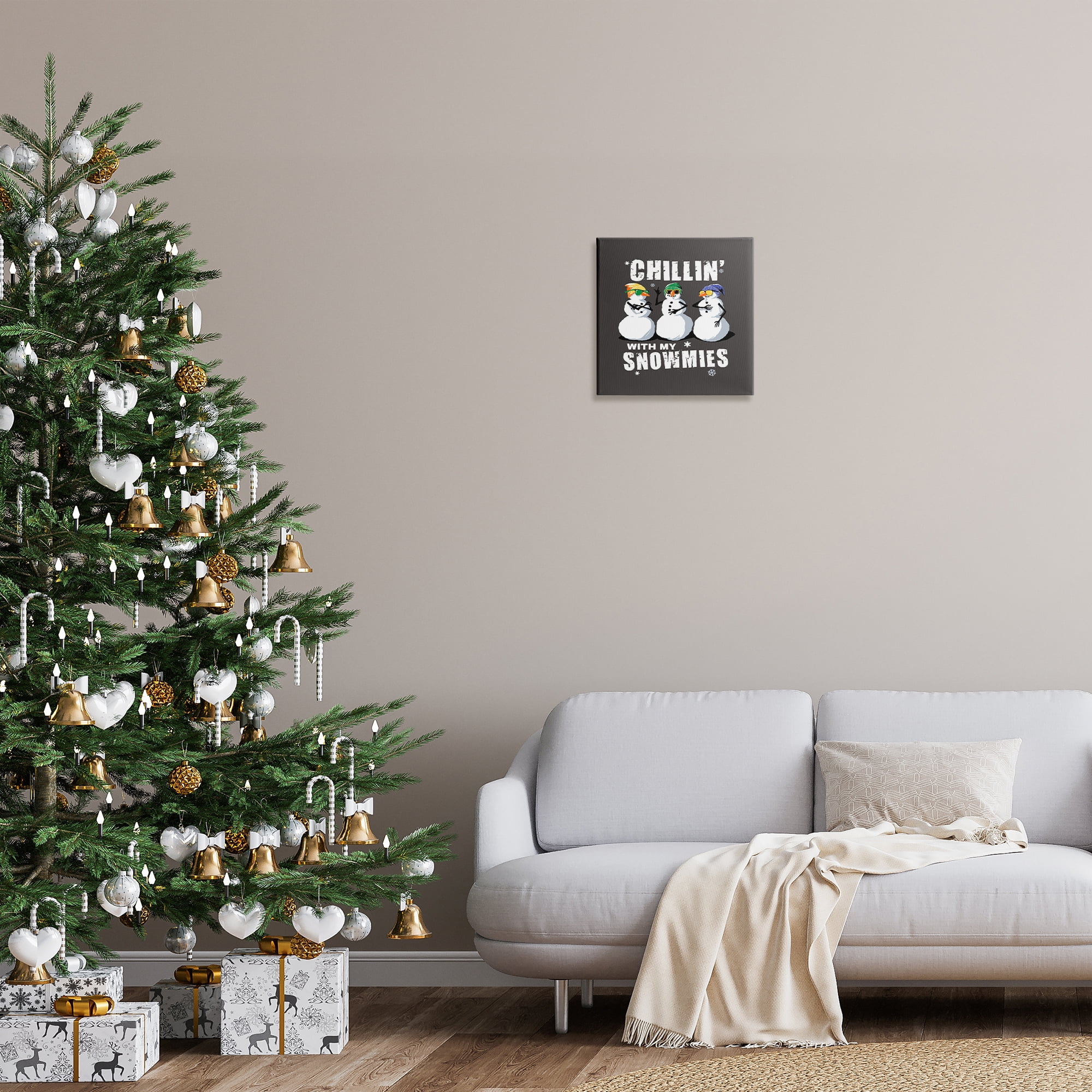 Stupell Industries Chillin' With Snowmies Snowmen Holiday Painting Gallery Wrapped Canvas Art Prints Wall Art, 17 x 17