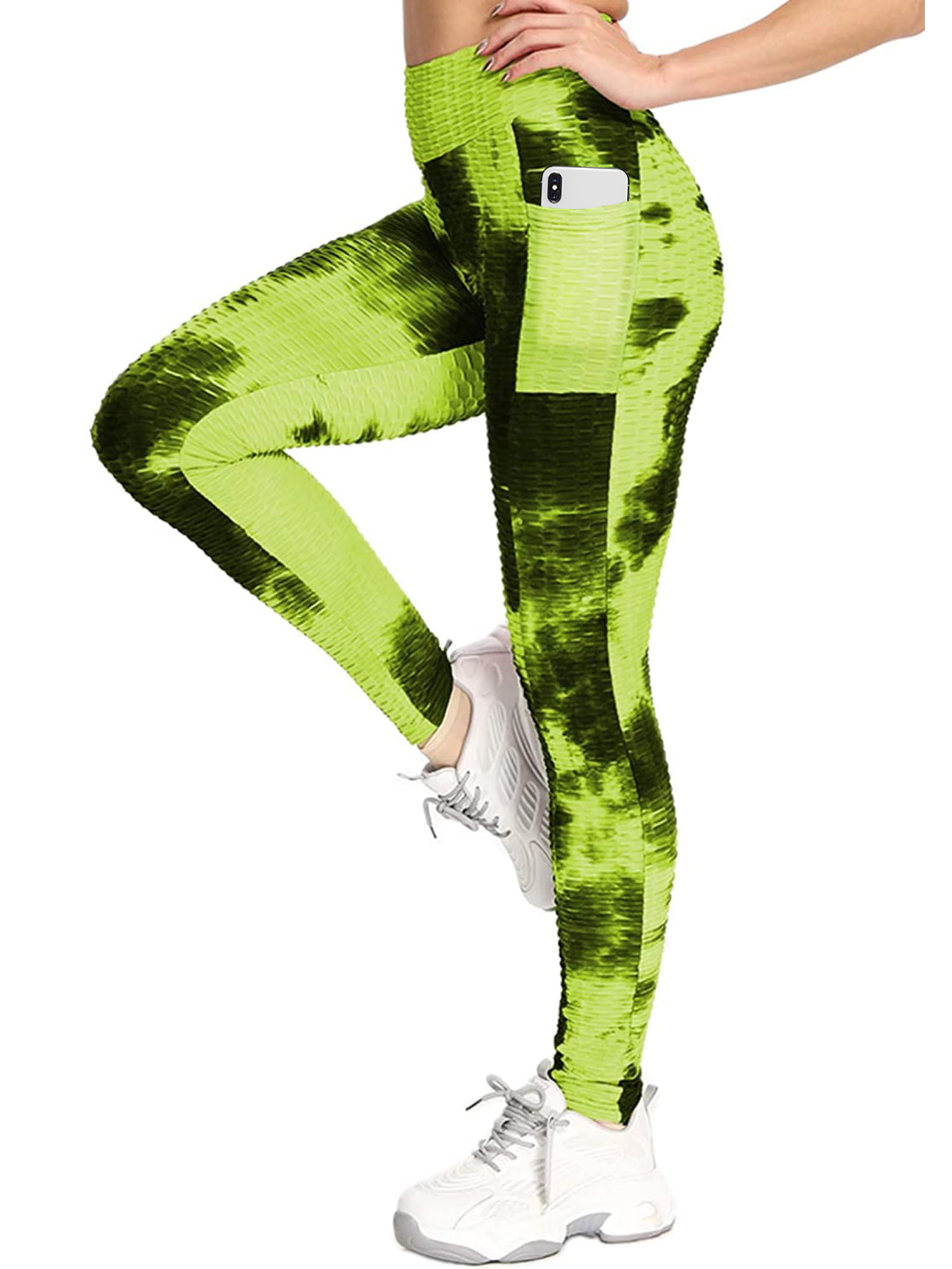 Leggings for Womens High Waist Tie-dye Print Buff Lift Tummy Control Exercise Fitness Running Athletic Yoga Pants 