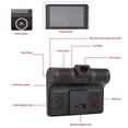 thumbnail image 2 of 4'' HD 1080P Car DVR Dash Cam 3 Lens Vehicle Video Recorder Rearview Camera, 2 of 11