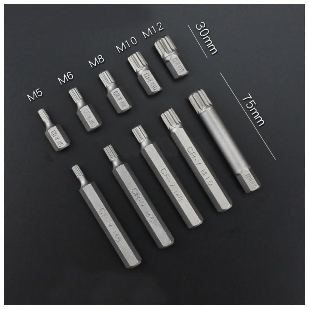 40Pcs 1/2in 3/8in Adaptor Drive Shank Hex Torx XZN Spline Star Impact Socket Set Metric Socket Set Ratchet Driver Socket Wrench