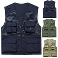 thumbnail image 5 of Lovskoo Men's Fishing Vest Summer Sleeveless Outdoor Quick Drying Mesh Multiple Pockets Lightweight Work Photo Vest Jacket Cargo Vest Olive Green, 5 of 5