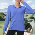 thumbnail image 6 of Vivianyo HD Women's Mesh UPF 50+ Sun Protection Jacket, Collared Long Sleeve Side Pocket Lightweight Outdoor Outerwear for Women Running, Women's Blue, Sizes S-3XL, 6 of 7