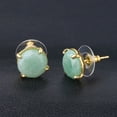 thumbnail image 1 of Round Pink Crystal Quartz Gem Beads Gold-Color Earring for Women Jewelry, 1 of 6