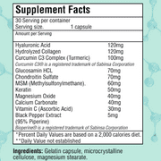 Joint Mary Hyaluronic Acid Supplement Advanced Joint Support with Hydrolyzed Collagen, Turmeric, Glucosamine, MSM, Vitamin C 30 Capsules