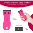 thumbnail image 2 of Plastic Razor Blade Scraper, 2 Pack Razor Scraper with 100 Pcs Razor Blades for Removing Glue, Sticker, Decals, Tint from Car Window and Glass(Pink), 2 of 7