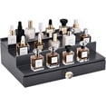 thumbnail image 1 of Black Wooden Cologne Organizer,3 Tier Mens Perfume Stand with Drawer,Perfume Organization and Storage Display Riser,Fragrance Organizer Display Stand Rack for Men, 1 of 7