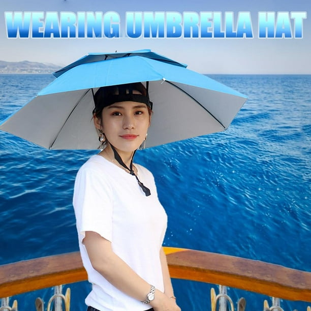 Gorras de paraguas de pesca Sombrilla de pesca Sombrilla Sombrero Protección UV de doble capa Protector solar FLhrweasw Nuevo